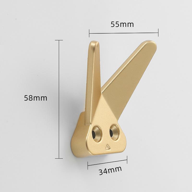 Nowoczesny Królik Amerykański Czarny Hak na Ubrania Szafka, Akcesoria Sprzętowe do Garderoby Hak na Ubrania ze Stopu Cynku