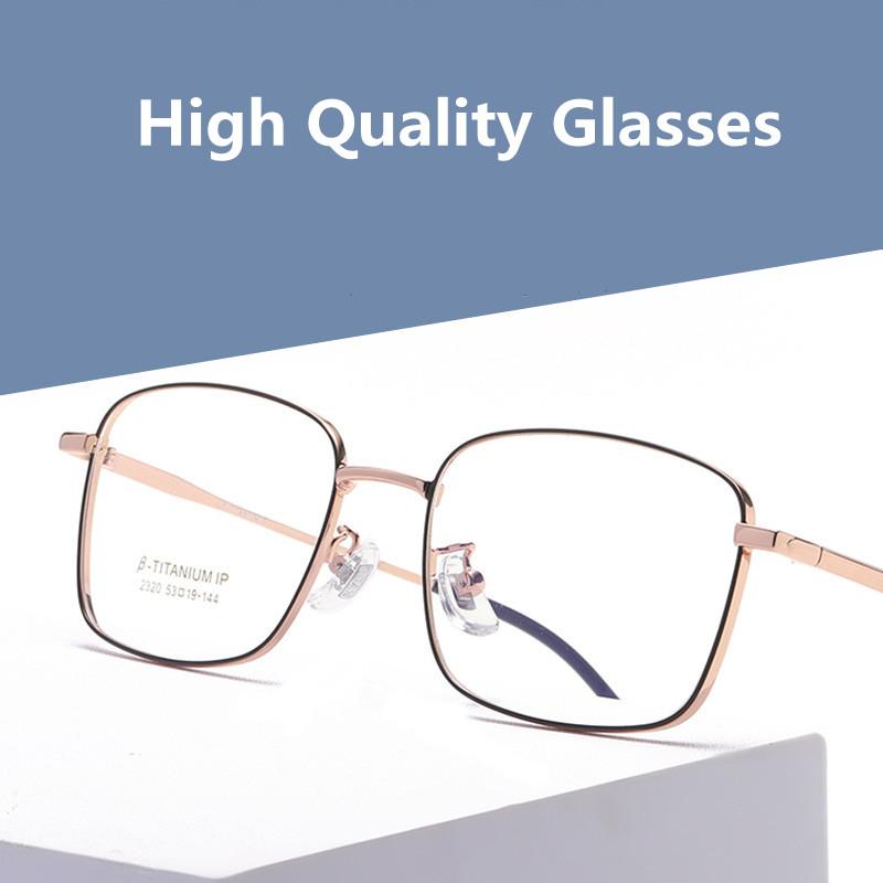 Pure Titanium Glasses Frame Men Square Eyewear Male Classic Optical Prescription Myopia And Hyperopia Eyeglasses