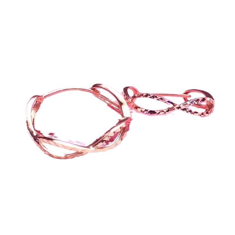 Purple Gold Hollow Circle Ears Simple Temperament Classic Rose Gold Plated Colored Gold Earrings