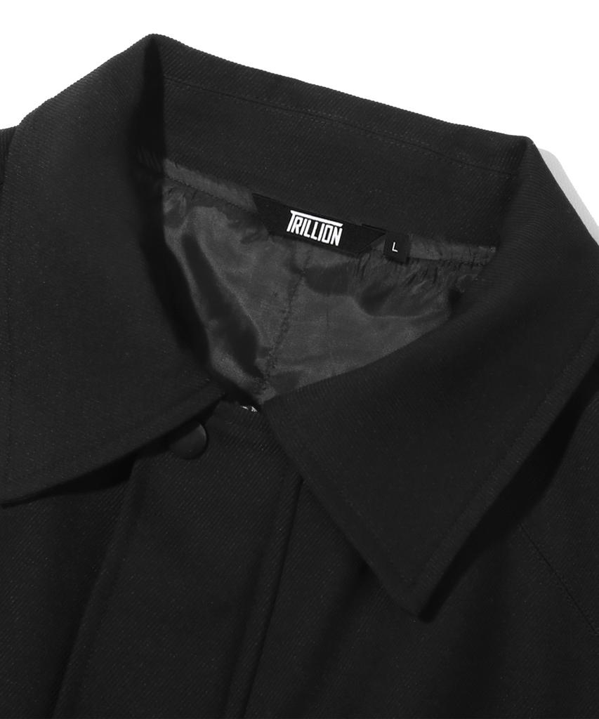 Trillion Twill Rivet Blouson Zip-Up Jacket (Black)