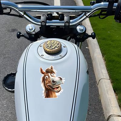 Funny Cartoon Horse Car Stickers Scratch Blocking Self-Adhesive Waterproof Decal, Used for Car, Laptop, Motorcycle, Van, RV