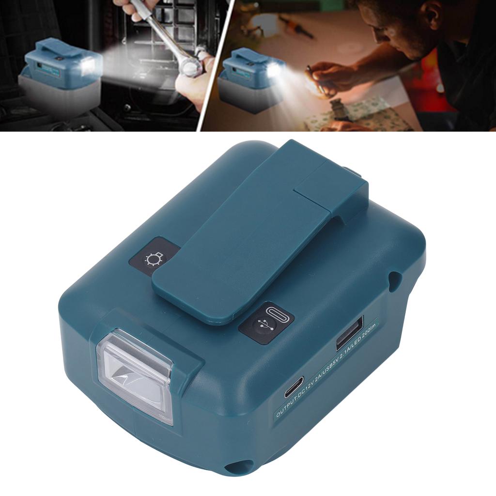 Battery Adapter Charger 1xUSB QC3.0 5V 2.1A 1xTYPE C PD18W 1xDC12V 2A Output Portable USB Phone Char