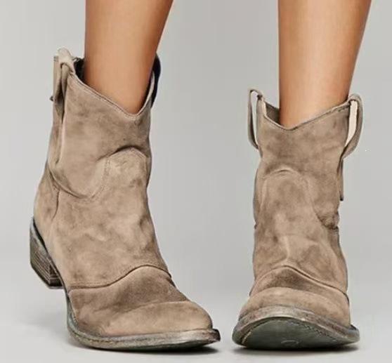 Herbst und Winter Bequeme Niedrige Absätze 40-48 Große Größen Niedrige Stiefel Trend Erwachsene