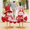 Bird Figurine Valentine's Day Bird Figurines Romantic Standing Plush Love Birds Ornament Bookshelf Bird Accent Piece Bird Gift