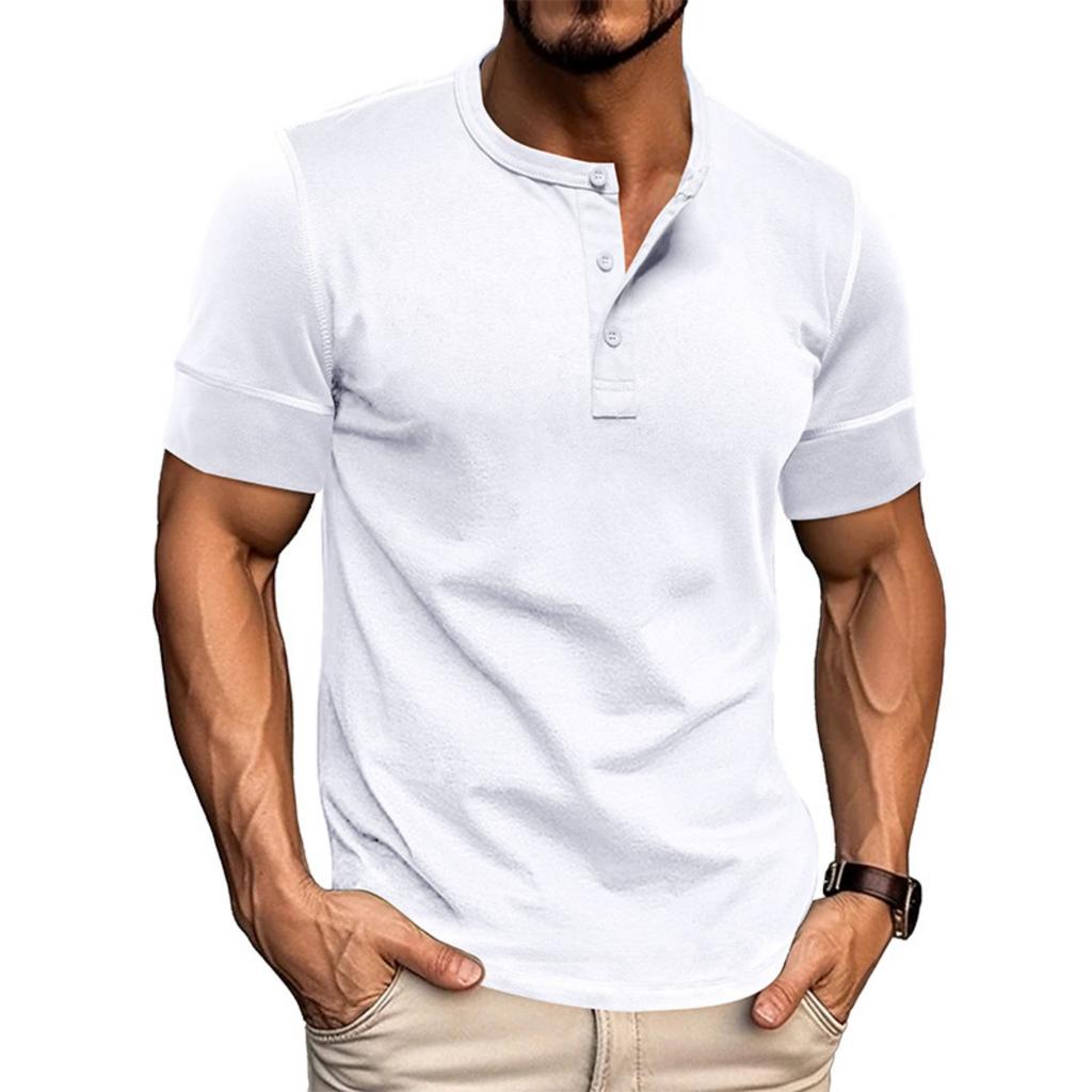 Men's Casual Color-block Sports T-shirt - Men's Round-neck Short-sleeved Top