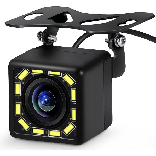 Car Rear View Camera Backup Reverse Camera HD 170° Wide Angle 12 LED Night Vision, for RV Trucks Trailer SUV