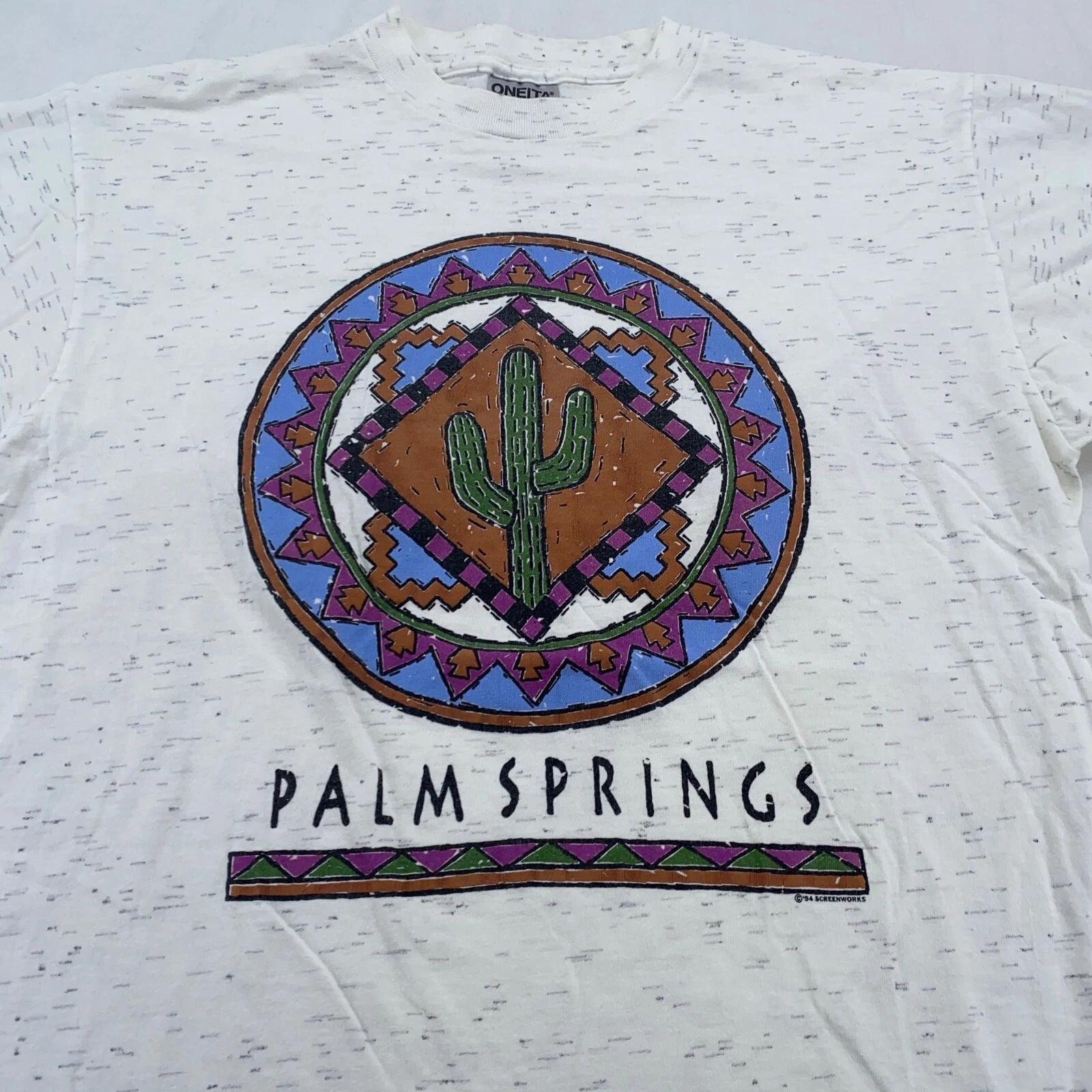 vintage 90s PALM SPRINGS CALIFORNIA T-Shirt LARGE desert cactus S