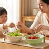 Plastic Fruit Bowl with Fork Large Capacity Fruit Serving Plate Dessert Salad Bowl  Office