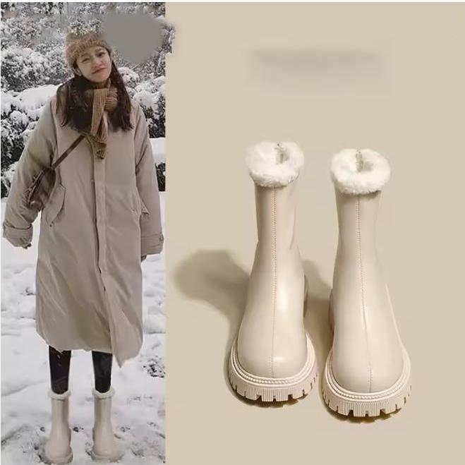 Winter Women Warm Plush Ankle Boots Comfort Non Slip Big Size Shoes Concise Cotton Short Botas De Mujer