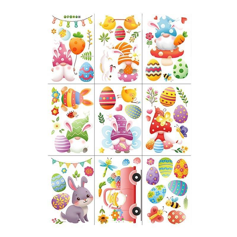 Chuanhao Easter Stickers: Cute Rabbit & Colorful Egg Cartoon Wall Décor