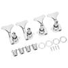 4Pcs String Tuning Key Metal Corrosion Resistance 2R2L Sealed Electric Bass Tuning Peg Silver