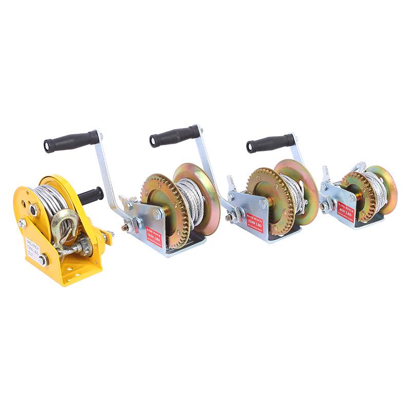 Manual Hand-Operated Winch: Small Household Hoist & Chain Lifter Device