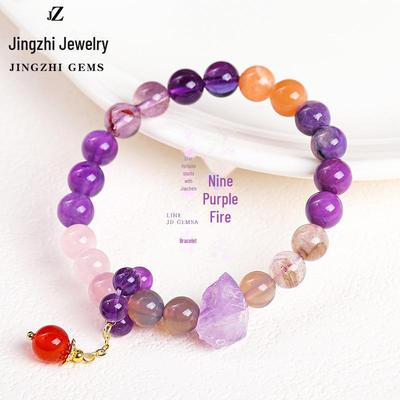 Purple Fire Multi-Stone Amethyst Armband & Jade Anhänger für Damen