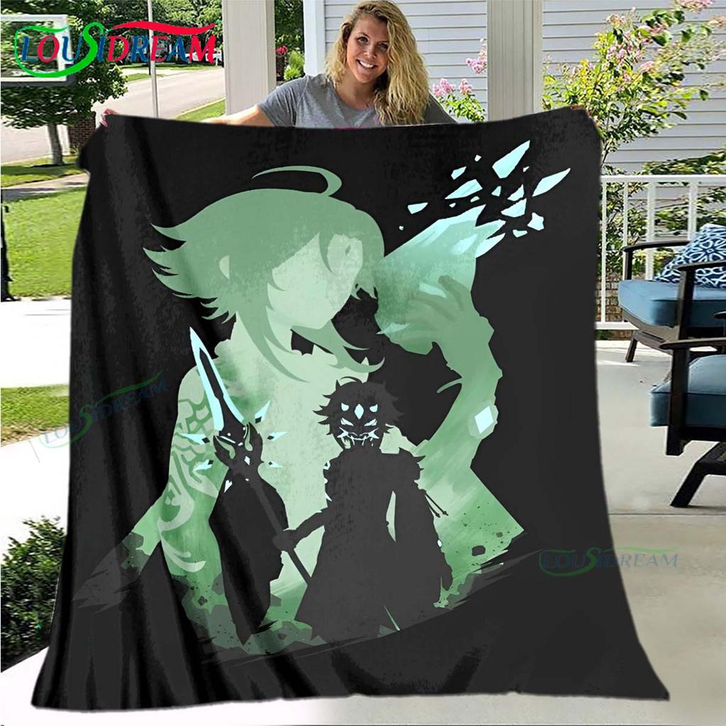 Hot Genshin Impact Runes Pattern Blanket Flannel Thin Blanket Portable Home Travel Office Lunch Break Blanket Birthday Gift