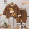 Cute Cartoon Hooded Baby Sweater - Long-Sleeved, Thick, Unisex Children's Clothing for Fall and Winter