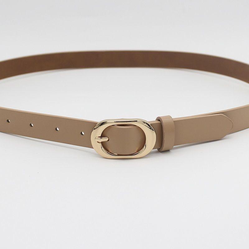 Stylish Gold Alloy Buckle Women's Fashionable Denim Pants Belt In Multiple Colors