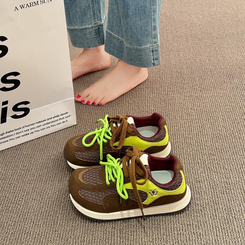 

Versatile platform dad shoes women s summer thin German training Forrest Gump shoes 2025 new popular mesh casual sports shoes 40 коричневый