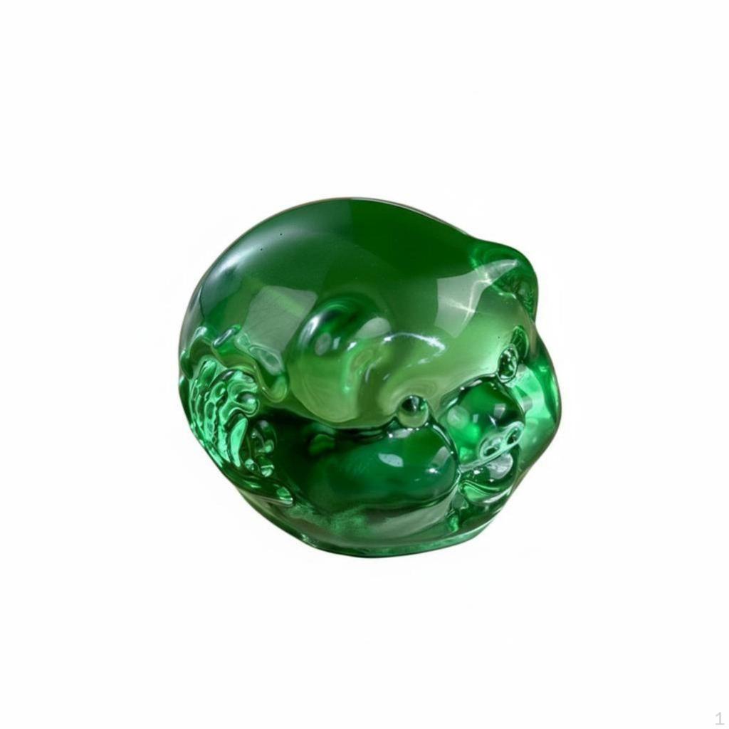 Crystal Pig Figurine, Zodiac Decor, Glass Craft, Living Room Gift 9cm Yellow