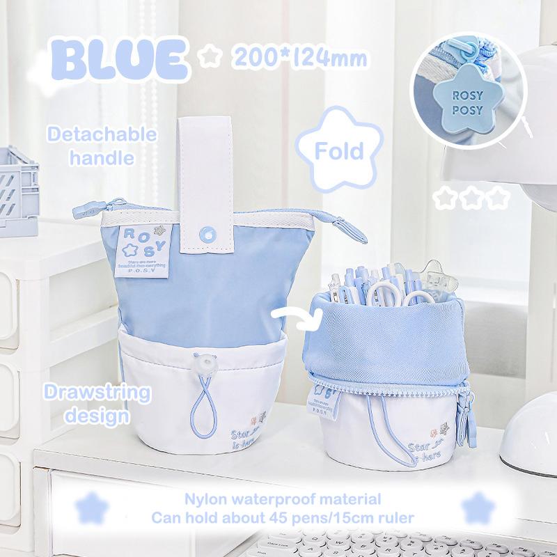

Kawaii Foldable Vertical Pencil Case Portable Large Capacity Stationery Storage Bag Cute Stationery Bag Pen Bag Gifts