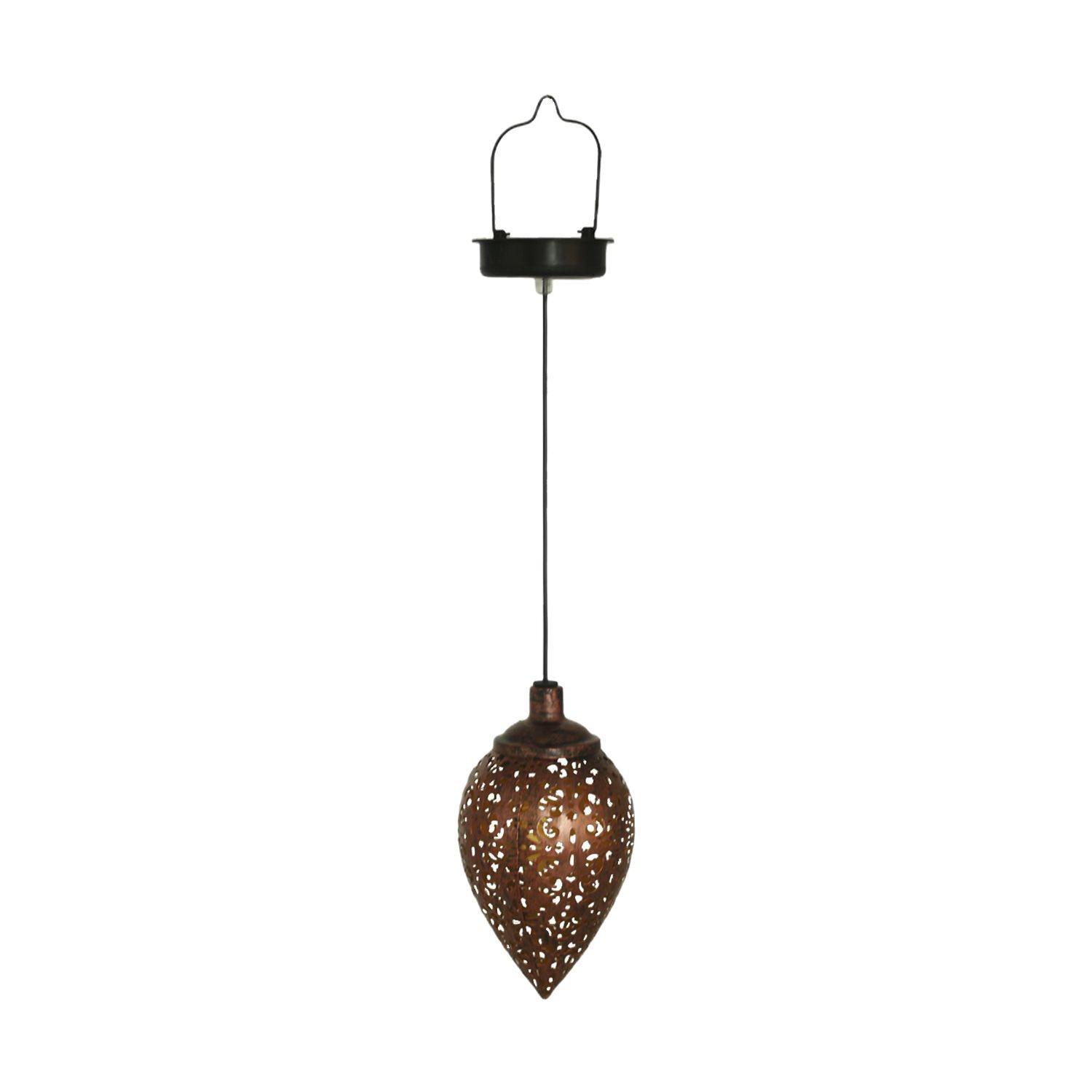 Retro Water Drop Iron Pendant Light with Hollow Art Design for Outdoor Ambiance Water Drop Pendant Light