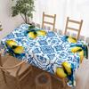 Zitronen-Blau-Muster Rechteckiger Tischdecke für Tischdekoration Küche Esstisch Wasserdichte Wiederverwendbare Tischdecken für Tisch Picknick Party