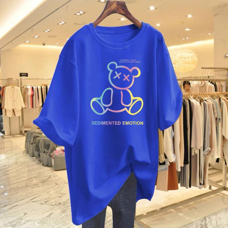 Heavy Cotton Foreign Bear Short-sleeved T-shirt for Men and Women Summer 2025 New Loose Couple Summer Top Tide