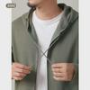 Men's 300g Antibacterial Zipper Hoodie - Simple, Casual, Solid Color, Lightweight Cardigan for Spring & Autumn