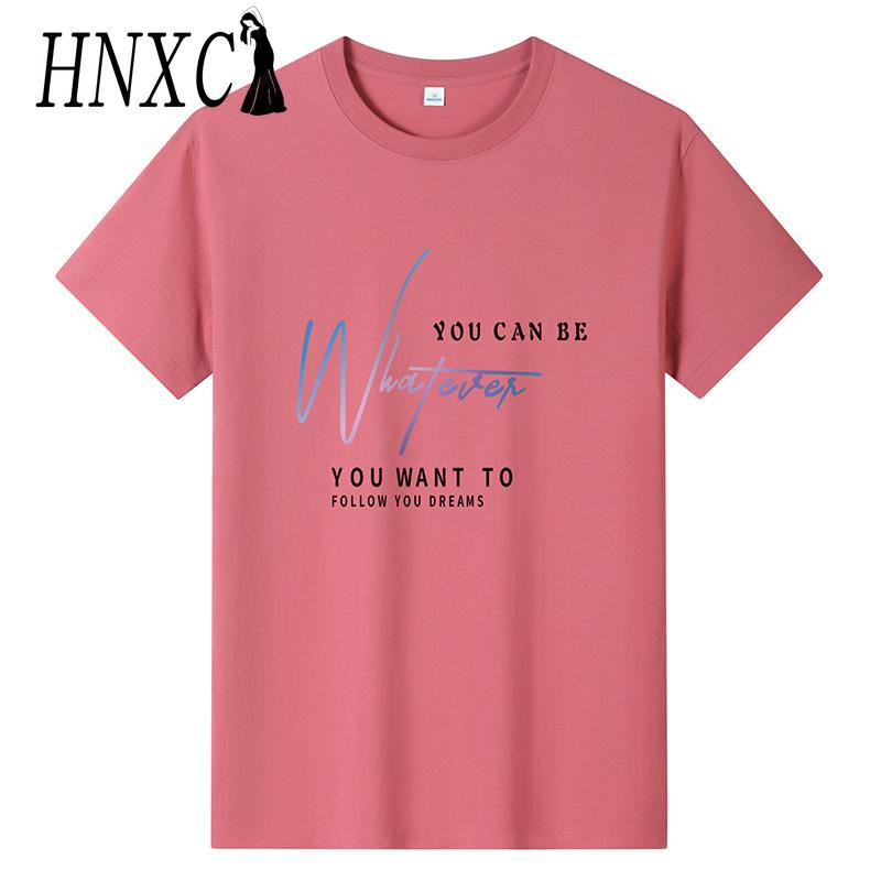 HNXC Puuvillane lühikeste varrukatega T-särk Meeste moodne vaba poolvarrukatega särk trükitud kaastundesärk