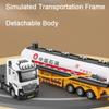 1:50 Scale Oil Tank Truck Miniature Cars Models Toys Alloy Diecast Doors Opened Wheel Pull Back Vehicle For Children Adult Gifts
