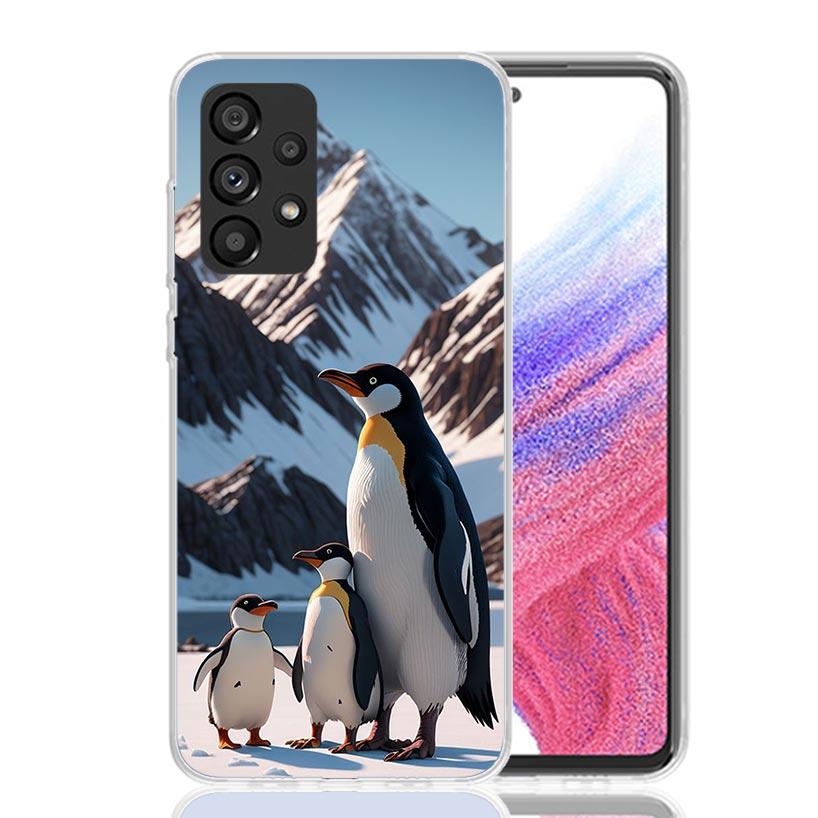 Penguins Love At The North Pole Phone Case For Samsung Galaxy A17 A16 A14 A15 A13 A57 A56 A54 A55 A53 A37 A36 A34 A35 A33 A26 A2