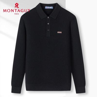 MONTAGUT Men's Cashmere & Silk Blend Knitted Polo Shirt