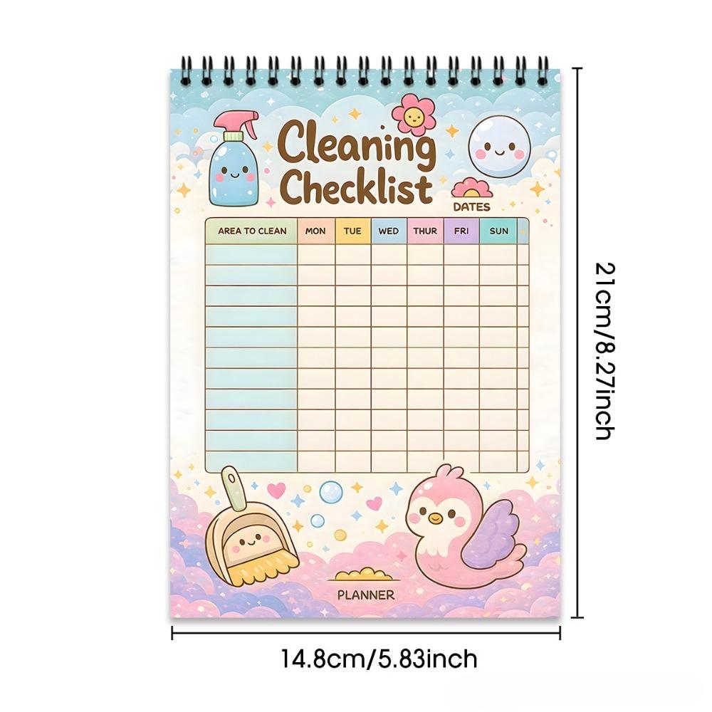 1pc Aesthetic Daily Planner Hand Account Undated Office Notebook Personal Organizer Cute Clean Task List Schedule Book for Work