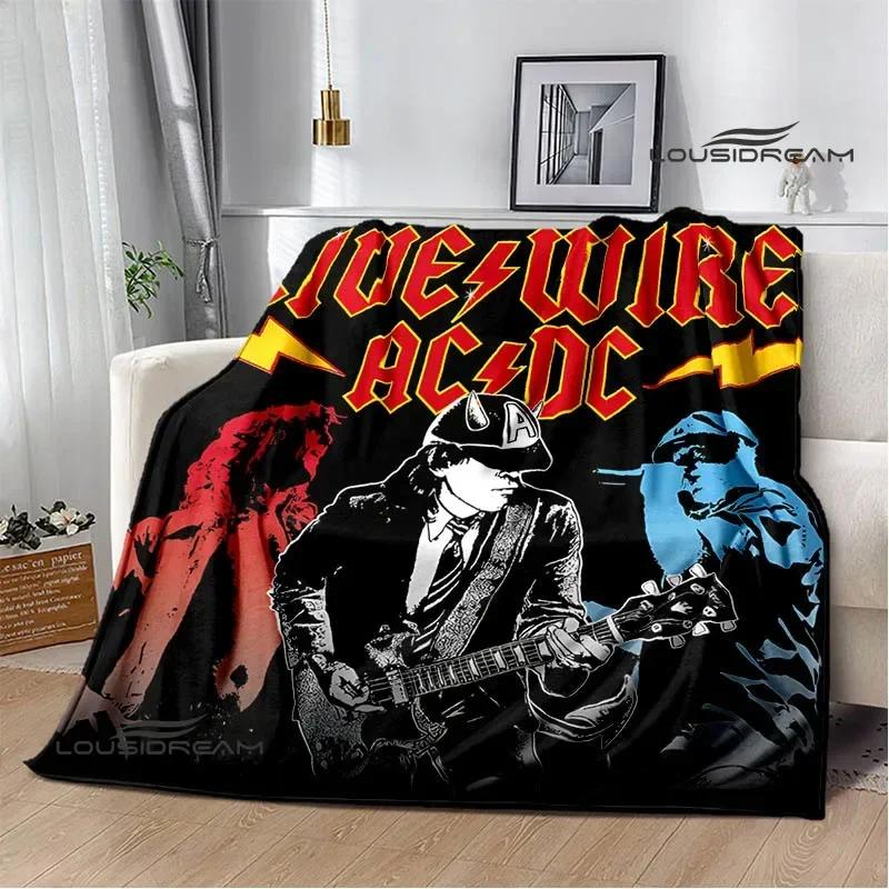 Rocková kapela AC/DC retro potištěná deka Flange hřejivá deka piknikové deky cubre cama throw deka podšívka do postele dárek k narozeninám
