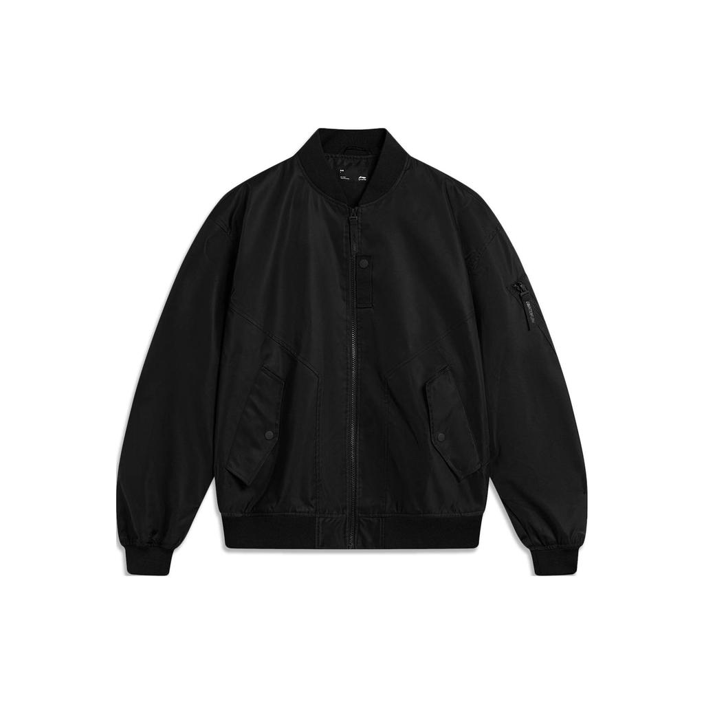 Li Ning CF Tracing Jackets Unisex Black Baseball Collar Moderate AJDT747-1