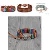 Ethnic Inspired Artificial Colored Stone Weaving Wide Bracelet For Women With Minimalist Design