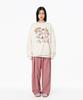MOZMOZ Dreaming Out Graphic Oversized Sweatshirt Cream