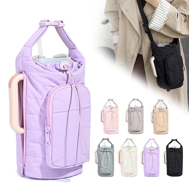 Quilted Crossbody Thermos and Water Bottle Sleeve
