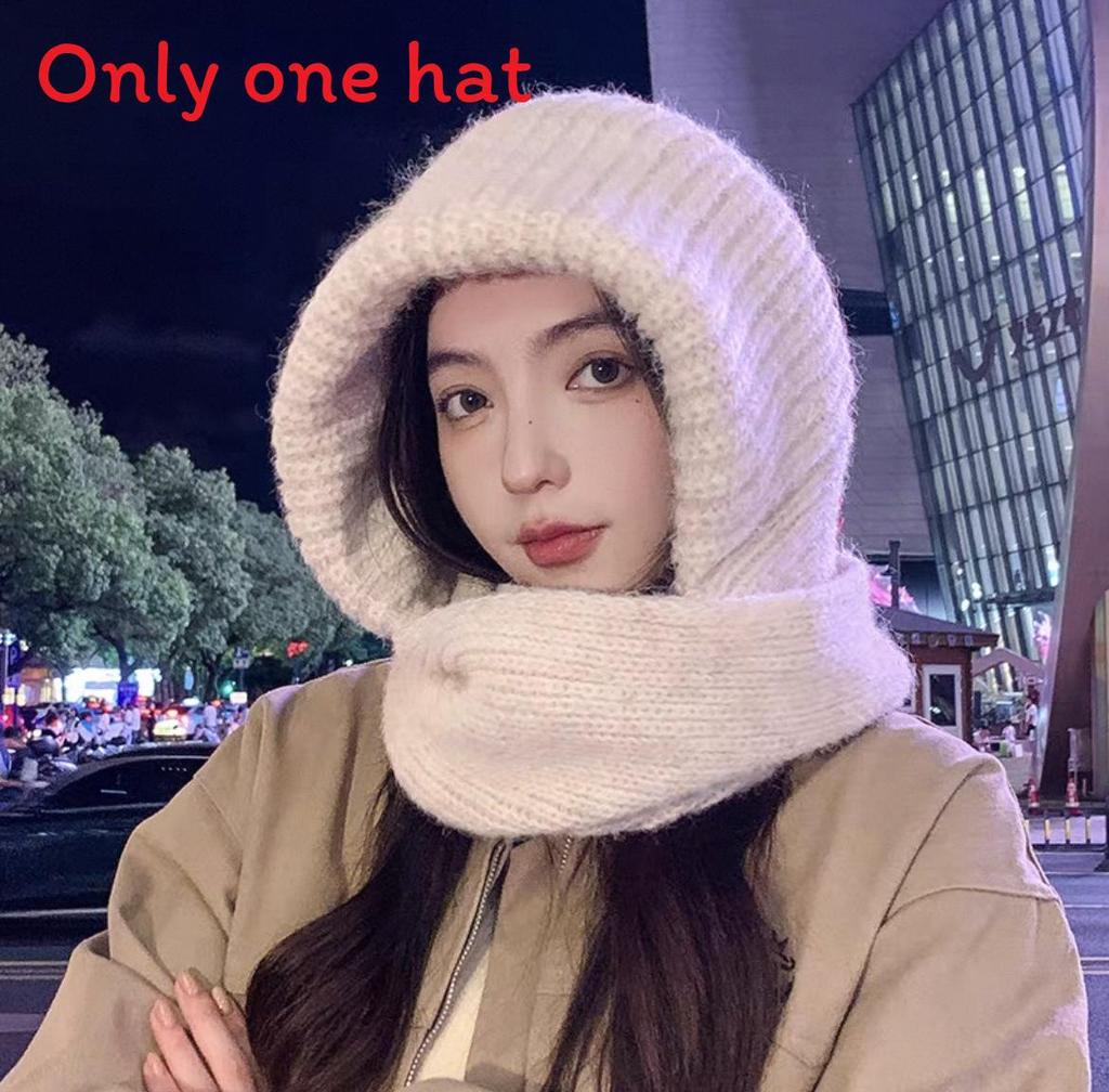 

Knitted Winter Hat With Solid Color For Cold Weather Outdoor Activities бежевий