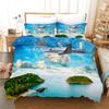 Airplane Duvet Cover Aviation Aircraft Sky Polyester for Kids Children Teens Blue Sky and White Clouds for Bedroom Decorations