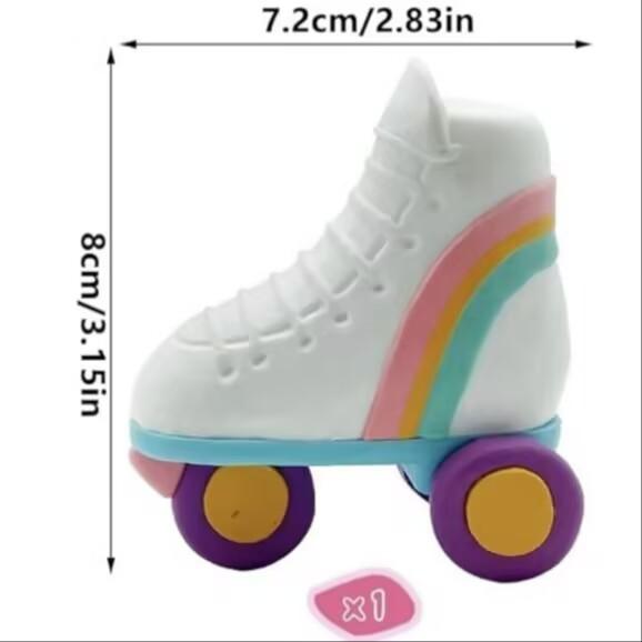 20 PCS Roller Skate Cake Topper Disco Ball Cake Toppers Retro Hip Hop Theme Party Cake Decoration for Boys or Girls 80s 90s Skat