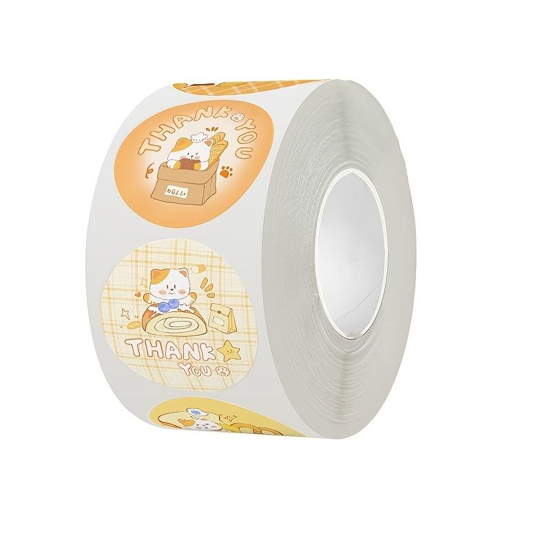 1 Roll Pack Cat Thank You Label Sticker Holiday Decoration Sticker