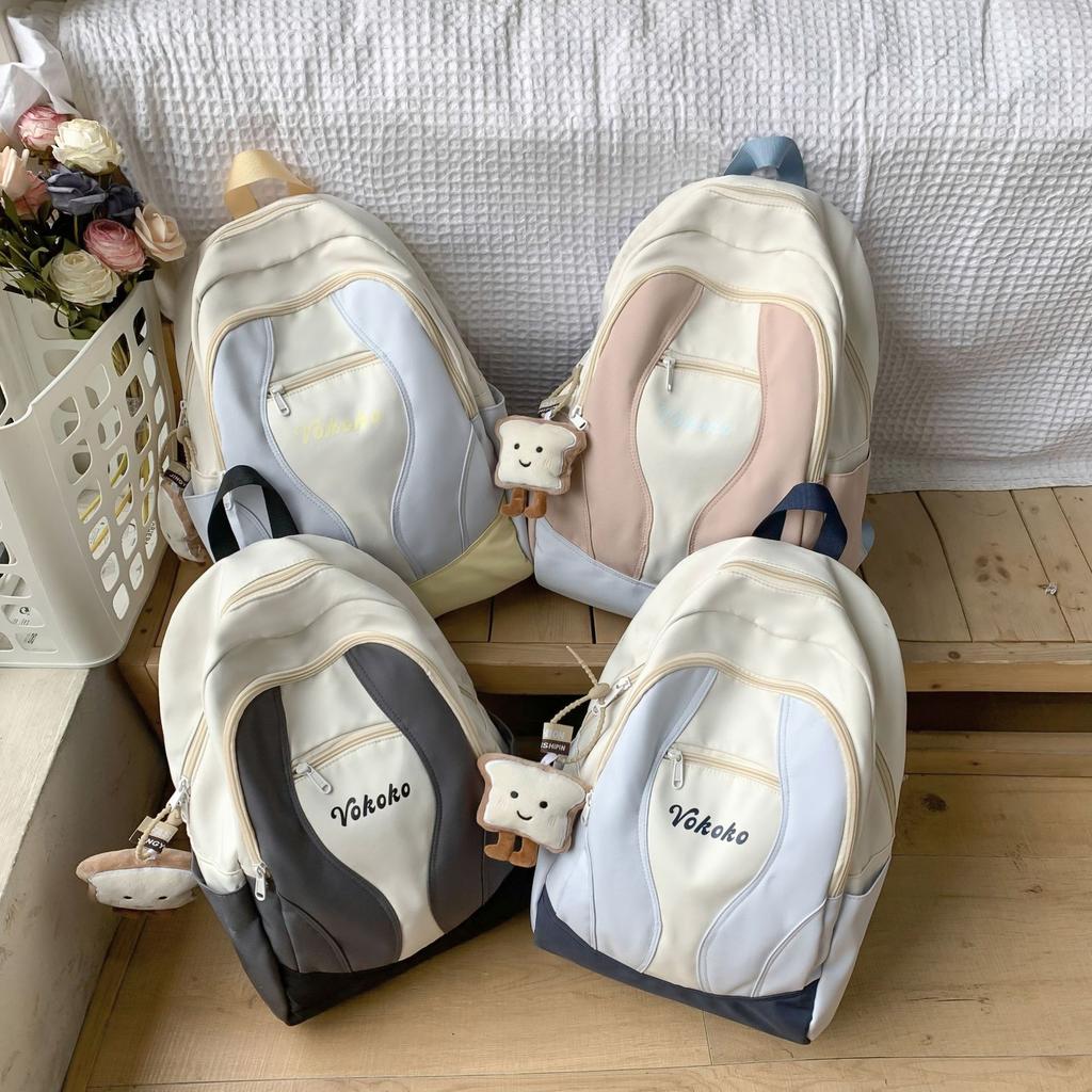 Dopamine student schoolbag high school simple ins high value backpack large capacity bag travel light backpack women