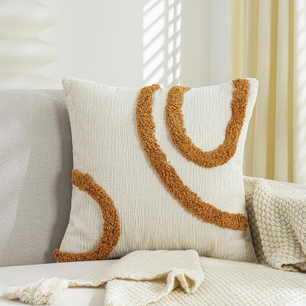 Bohemian Pillow Cushion Cover Geometry Embroidered Tassel Embroidery 45x45cm Pillowcase Living Room Sofa Home Decor