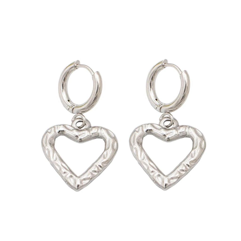 2025 New Summer Collection Stainless Steel Heart Dangle Earrings Hypoallergenic Light Luxury Jewelry for Women and Men Daily