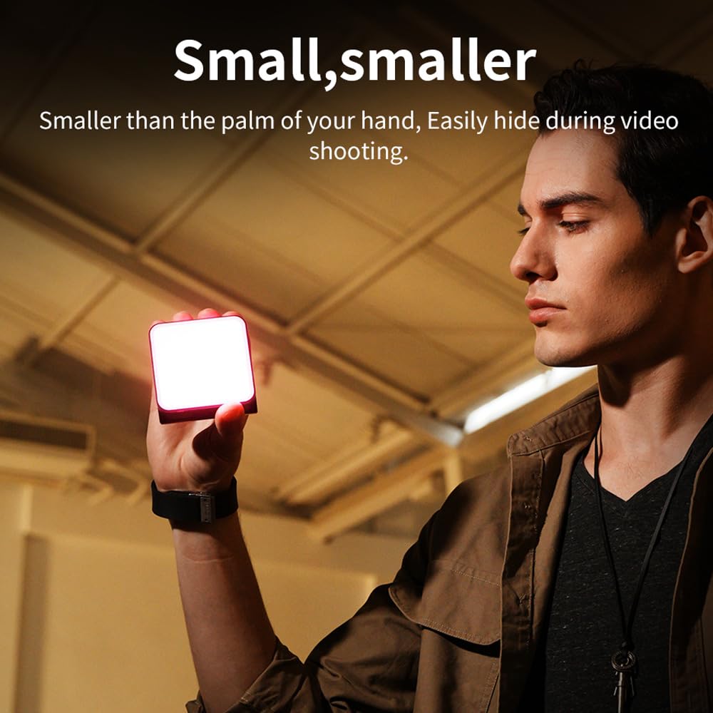 ZHIYUN FIVERAY M20C RGB Photography Compact 20W Pocket Rechargeable Handheld Bluetooth and for YouTube Live and Video Recording Light, 500K-10000K,