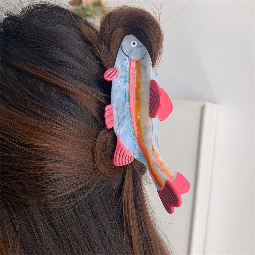 Cute Ocean Animal Hair Clip Creative Geometry Shark Clip Sweet Small Fish Hair Claw  Vacation