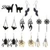 Stylish Gothic Jewelry for Parties 1 Pair Halloween Earrings Women, Skeleton Spider Pumpkin Statement Ghost Bat Dangle Earrings, Accessories Detailed