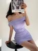 Pure Desire Women's One-Shoulder Hip-Hugging Pleated Slimming Mesh Dress