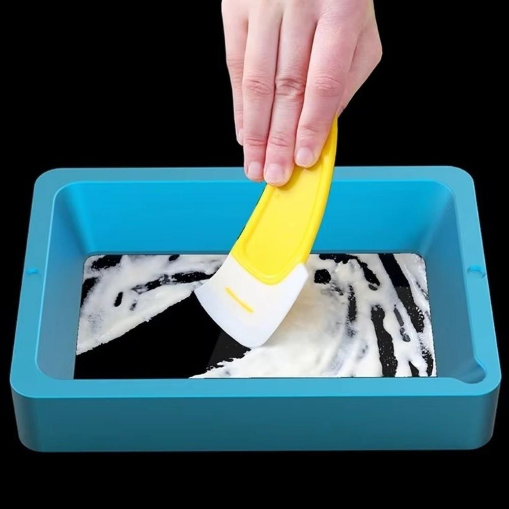 3PCS Non Stick Silicone Cleaning Spatula Multi-purpose Pot Scraper  Dishes Cleaner