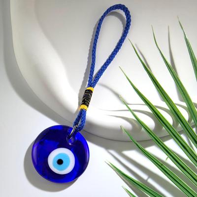 Luck Eye Resin Blue Turkish Evil Eye Pendant Wall Hanging Decor Rope Chain Simple Decoration for Home Living Room Car Garden